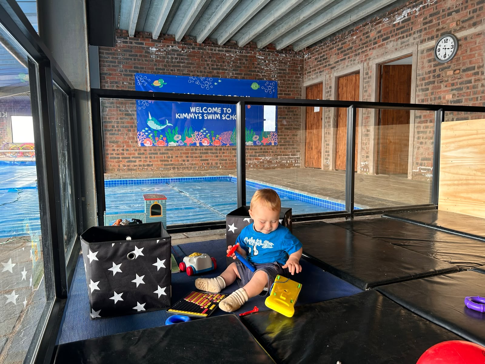Toddler play zone beside the indoor pool